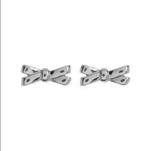 Silver Kate spade double bow earrings
